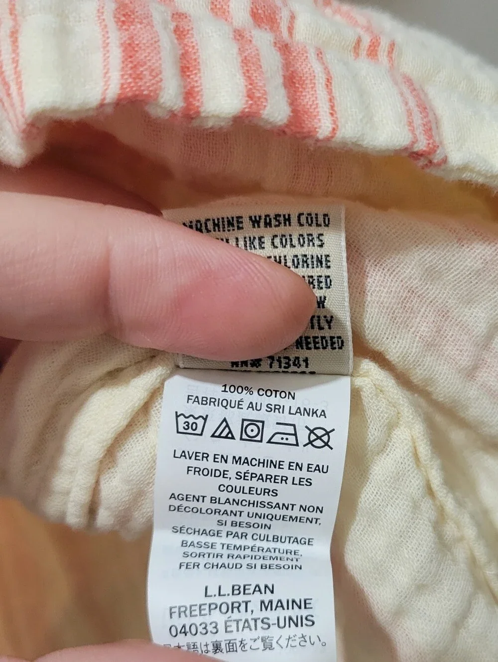 L.L. Bean Linen Popover Top M